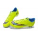 2014 Crampons de Foot Nike Mercurial Vapor X FG Homme Jaune Bleu